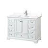 Custom image for White with Polished Chrome Trim / White Cultured Marble, Rectangular Sink / No Mirror