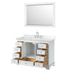 Custom image for White with Polished Chrome Trim / White Cultured Marble, Rectangular Sink / 46
