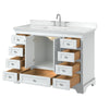 Custom image for White with Polished Chrome Trim / White Cultured Marble, Rectangular Sink / No Mirror