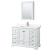 Custom image for White with Polished Chrome Trim / White Quartz, Rectangular Sink / Medicine Cabinet