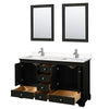 Custom image for Dark Espresso with Polished Chrome Trim / Carrara Cultured Marble, Rectangular Sink / 24