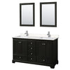 Custom image for Dark Espresso with Polished Chrome Trim / Carrara Cultured Marble, Rectangular Sink / 24