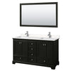 Custom image for Dark Espresso with Polished Chrome Trim / Carrara Cultured Marble, Rectangular Sink / 58