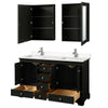 Custom image for Dark Espresso with Polished Chrome Trim / Carrara Cultured Marble, Rectangular Sink / Medicine Cabinets