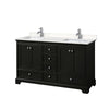 Custom image for Dark Espresso with Polished Chrome Trim / Carrara Cultured Marble, Rectangular Sink / No Mirror