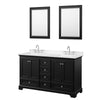 Custom image for Dark Espresso with Polished Chrome Trim / Carrara Cultured Marble, Rectangular Sink / 24