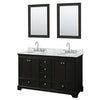Custom image for Dark Espresso with Polished Chrome Trim / White Carrara Marble, Oval Sink / 24