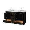 Custom image for Dark Espresso with Polished Chrome Trim / White Carrara Marble, Oval Sink / No Mirror