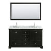 Custom image for Dark Espresso with Polished Chrome Trim / White Carrara Marble, Rectangular Sink / 58