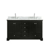 Custom image for Dark Espresso with Polished Chrome Trim / White Carrara Marble, Rectangular Sink / No Mirror