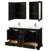 Custom image for Dark Espresso with Polished Chrome Trim / Giotto Quartz, Rectangular Sink / Medicine Cabinets