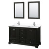 Custom image for Dark Espresso with Polished Chrome Trim / White Cultured Marble, Rectangular Sink / 24