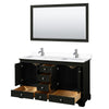 Custom image for Dark Espresso with Polished Chrome Trim / White Cultured Marble, Rectangular Sink / 58