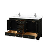 Custom image for Dark Espresso with Polished Chrome Trim / White Cultured Marble, Rectangular Sink / No Mirror