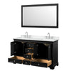 Custom image for Dark Espresso with Polished Chrome Trim / White Cultured Marble, Rectangular Sink / 58