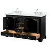 Custom image for Dark Espresso with Polished Chrome Trim / White Cultured Marble, Rectangular Sink / No Mirror