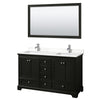 Custom image for Dark Espresso with Polished Chrome Trim / White Quartz, Rectangular Sink / 58