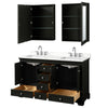 Custom image for Dark Espresso with Polished Chrome Trim / White Quartz, Rectangular Sink / Medicine Cabinets