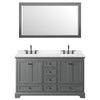 Custom image for Dark Gray with Matte Black Trim / Carrara Cultured Marble, Rectangular Sink / 58