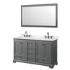 Custom image for Dark Gray with Matte Black Trim / Carrara Cultured Marble, Rectangular Sink / 58