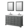 Custom image for Dark Gray with Matte Black Trim / Carrara Cultured Marble, Rectangular Sink / Medicine Cabinets