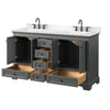 Custom image for Dark Gray with Matte Black Trim / Carrara Cultured Marble, Rectangular Sink / No Mirror