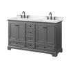 Custom image for Dark Gray with Matte Black Trim / Carrara Cultured Marble, Rectangular Sink / No Mirror