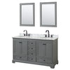 Custom image for Dark Gray with Matte Black Trim / White Carrara Marble, Oval Sink / 24
