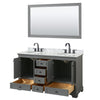 Custom image for Dark Gray with Matte Black Trim / White Carrara Marble, Oval Sink / 58