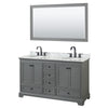 Custom image for Dark Gray with Matte Black Trim / White Carrara Marble, Oval Sink / 58
