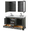 Custom image for Dark Gray with Matte Black Trim / White Carrara Marble, Oval Sink / Medicine Cabinets