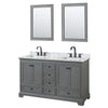 Custom image for Dark Gray with Matte Black Trim / White Carrara Marble, Rectangular Sink / 24