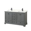 Custom image for Dark Gray with Matte Black Trim / Giotto Quartz, Rectangular Sink / No Mirror
