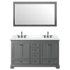 Custom image for Dark Gray with Matte Black Trim / White Cultured Marble, Rectangular Sink / 58