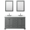 Custom image for Dark Gray with Matte Black Trim / White Cultured Marble, Rectangular Sink / Medicine Cabinets