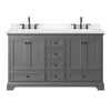Custom image for Dark Gray with Matte Black Trim / White Cultured Marble, Rectangular Sink / No Mirror