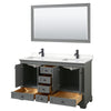 Custom image for Dark Gray with Matte Black Trim / White Quartz, Rectangular Sink / 58