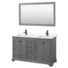 Custom image for Dark Gray with Matte Black Trim / White Quartz, Rectangular Sink / 58
