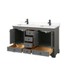 Custom image for Dark Gray with Matte Black Trim / White Quartz, Rectangular Sink / No Mirror