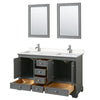 Custom image for Dark Gray with Polished Chrome Trim / Carrara Cultured Marble, Rectangular Sink / 24