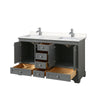 Custom image for Dark Gray with Polished Chrome Trim / Carrara Cultured Marble, Rectangular Sink / No Mirror