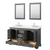 Custom image for Dark Gray with Polished Chrome Trim / Carrara Cultured Marble, Rectangular Sink / 24