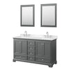 Custom image for Dark Gray with Polished Chrome Trim / Carrara Cultured Marble, Rectangular Sink / 24