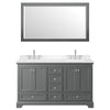 Custom image for Dark Gray with Polished Chrome Trim / Carrara Cultured Marble, Rectangular Sink / 58