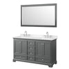 Custom image for Dark Gray with Polished Chrome Trim / Carrara Cultured Marble, Rectangular Sink / 58