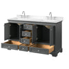 Custom image for Dark Gray with Polished Chrome Trim / Carrara Cultured Marble, Rectangular Sink / No Mirror