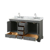 Custom image for Dark Gray with Polished Chrome Trim / White Carrara Marble, Oval Sink / No Mirror