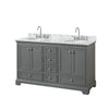 Custom image for Dark Gray with Polished Chrome Trim / White Carrara Marble, Oval Sink / No Mirror