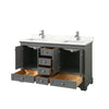 Custom image for Dark Gray with Polished Chrome Trim / Giotto Quartz, Rectangular Sink / No Mirror