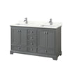 Custom image for Dark Gray with Polished Chrome Trim / Giotto Quartz, Rectangular Sink / No Mirror